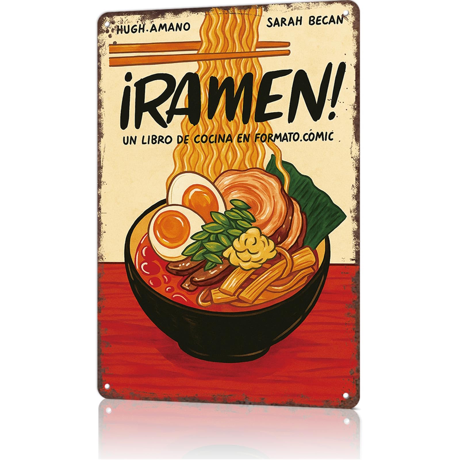 KWQDOZF Vintage Metal Tin Sign Vintage Ramen Metal Sign Posters Wall Art for Dorm Home Office Room Decor 8X12inch
