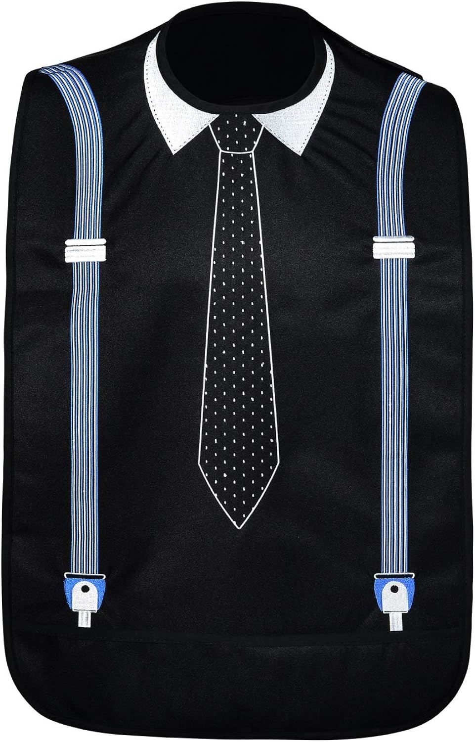 Modaliv Adult Bib for Men - Embroidered Waterproof Clothing Protector with Crumb Catcher - Reusable - Machine Washable (Tie and Suspenders) : Health & Household