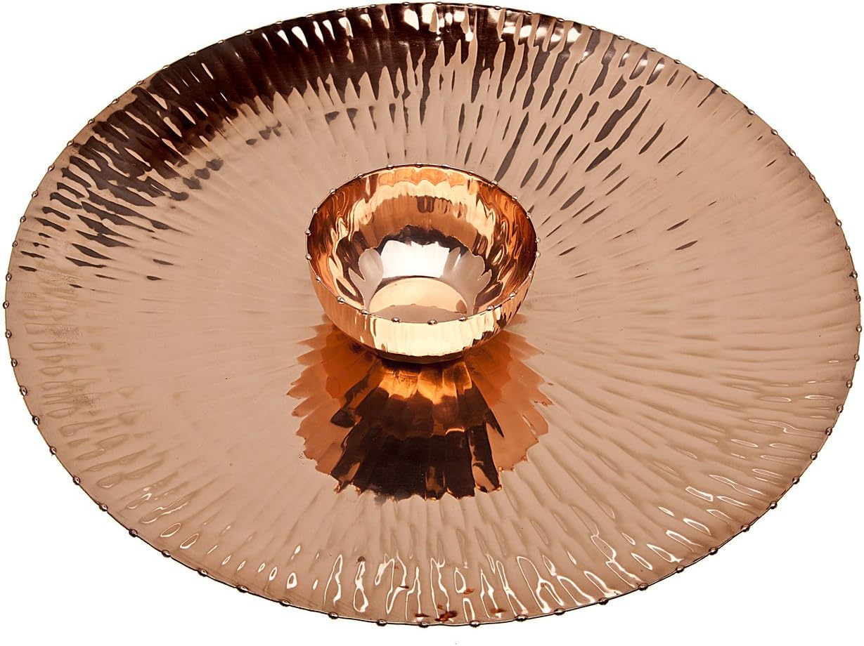  | Godinger Chip and Dip Serving Set, Copper Finish: Chip & Dip Sets