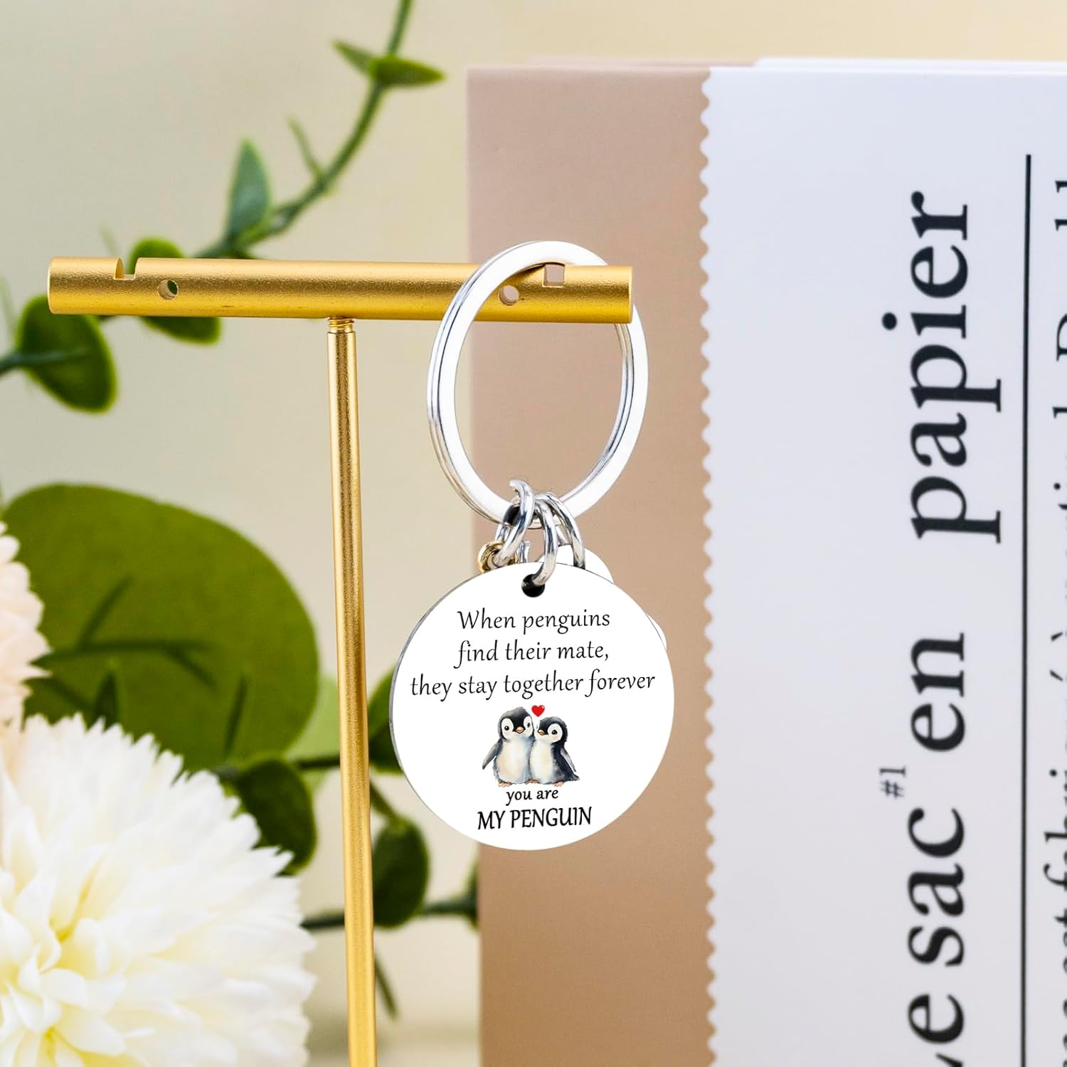 Valentines Gift for Girlfriend Boyfriend Penguin Keychain Cute Couple Keychain Penguin Gifts for Women Men Love You Birthday Gift for Husband Wife Anniversary Present - Image 5