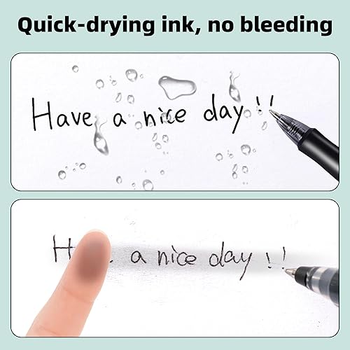 Miniatura 5 de deli Bolígrafos a granel, 50 bolígrafos de gel retráctiles de punta media de 0.028 in, escritura suave con tinta negra de secado rápido, no se