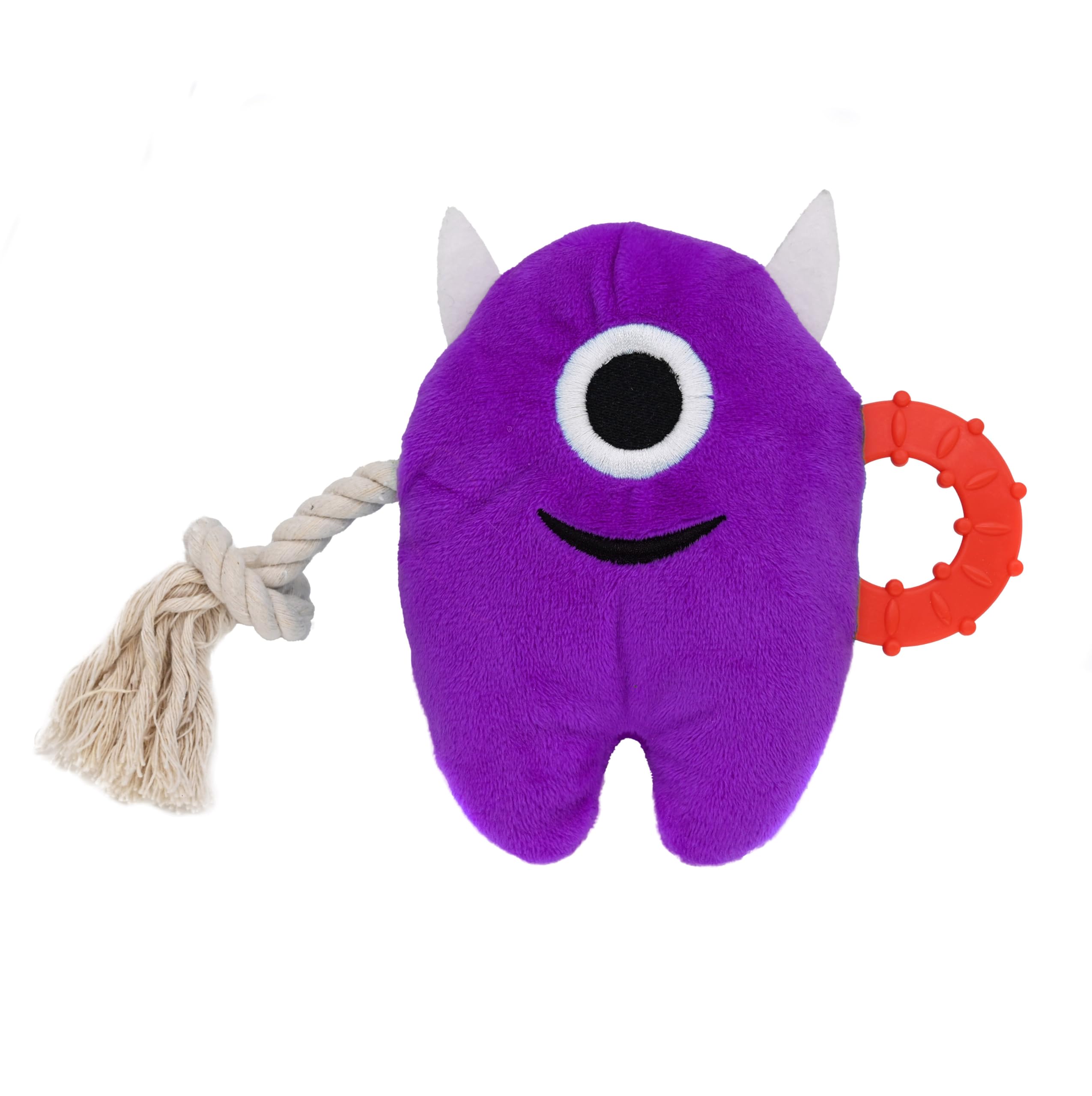 Onmygogo Large Dog Squeaky Chew Toy, Stuffed Plush Durable Tug of War Rope for Small Medium, Large Breed Monster Toys (Purple)