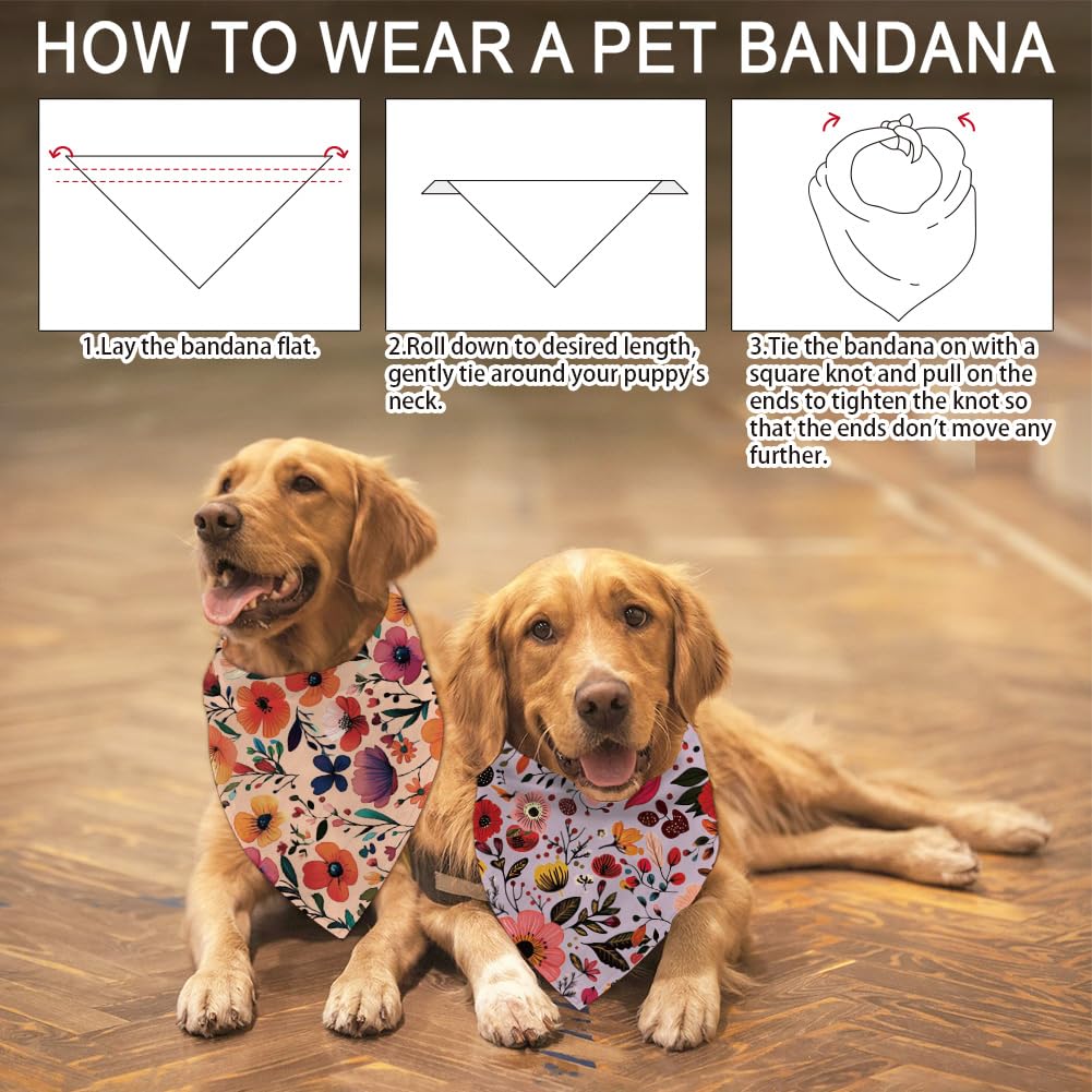 arricraft 4 Pcs Polyester Pet Bandanas - Image 4