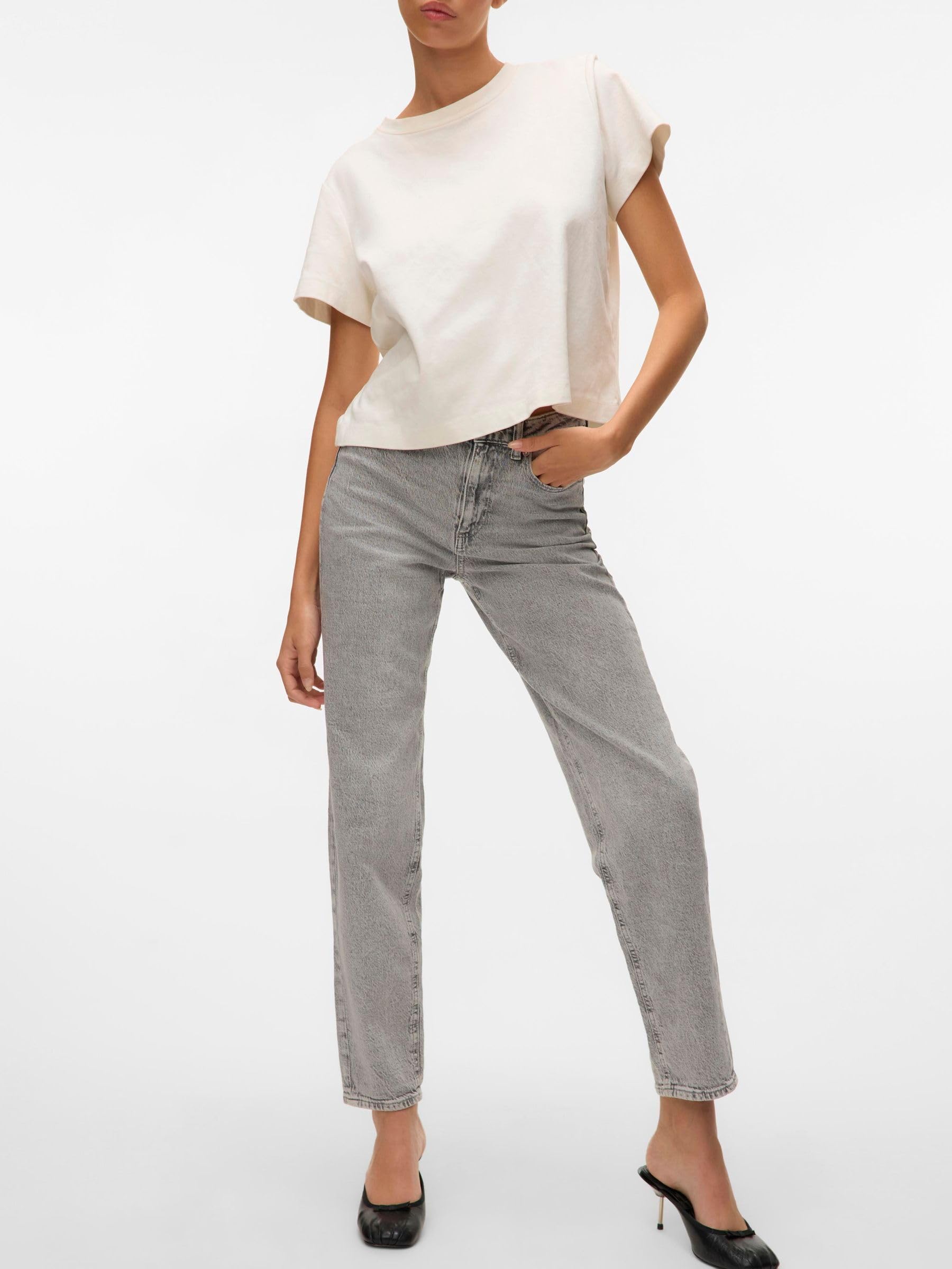 VERO MODA Jean mom VMTESSA Taille Haute Mom Fit Jeans