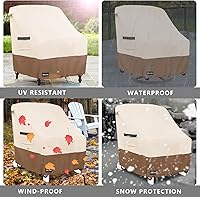 Vista 30 de Funda para sofá biplaza (2 asientos) y muebles de patio/exteriores, 58 pulgadas de ancho x 32.5 pulgadas de profundidad x 31 pulgadas de alto, Beige