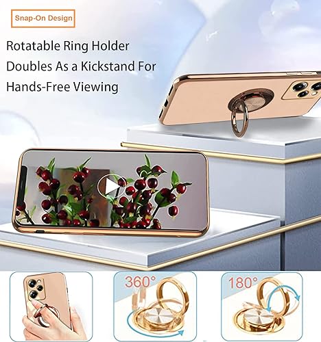 Miniatura 7 de Wousunly Compatible con Poco X5 Pro Case Ring Holder Magnet Green, para Xiaomi Poco X5 Pro Funda de teléfono Funda de silicona a prueba de golpes