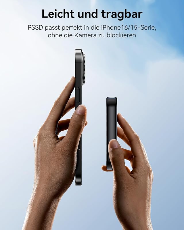 Yottamaster 512GB Mágneses Külső SSD - 2000MB/s USB 3.2 Gen 2x2 Hordozható Meghajtó iPhone 16/15, Okostelefon, Laptop és PS5 Kompatibilitáss