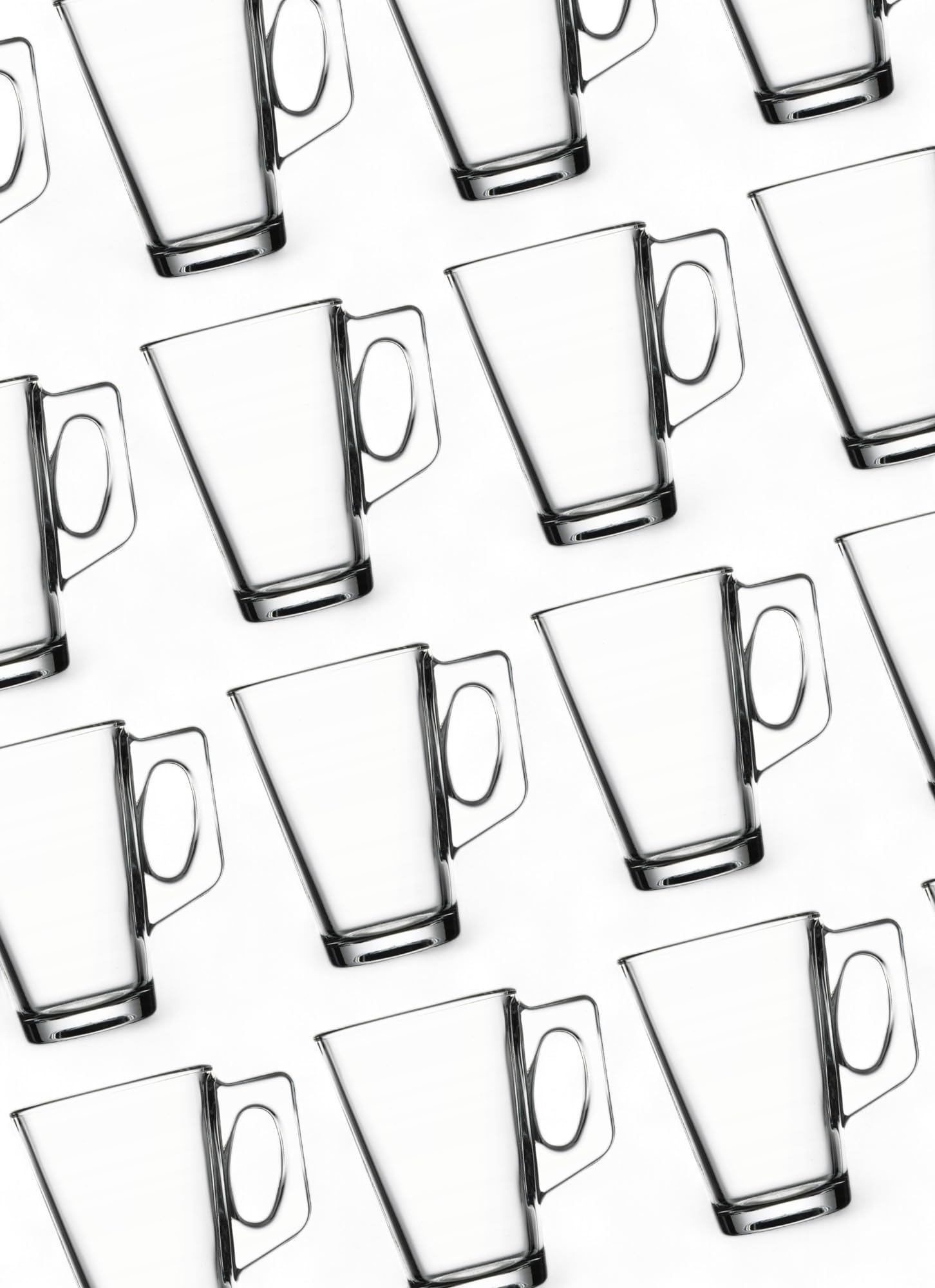 Vasos de té con asa, vasos de té de 250 ml, vasos de café, taza de cristal para latte macchiato, copas de vino caliente, vasos de té con asa, fabricados en Europa (24)