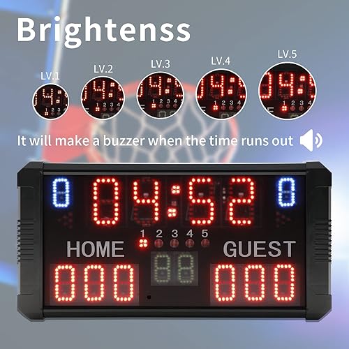 Miniatura 3 de YZ LED Digital Scoreboard with Remote Portable Basketball ScoreboardTimers with Buzzer  2 Pack Shot Clock 142430s Custom Time Countdown for 1.