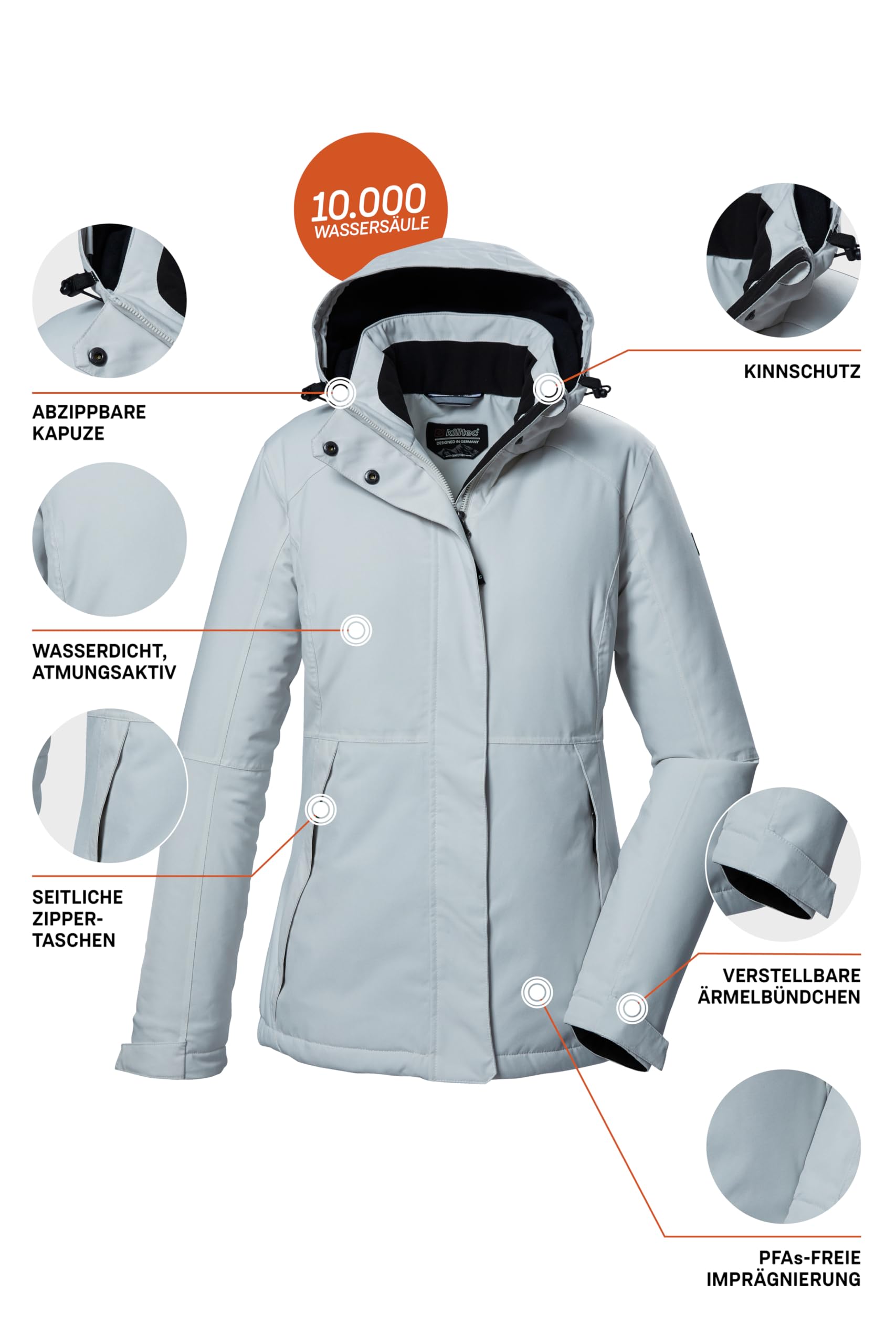 Killtec Damen Funktionsjacke Outdoorjacke mit abzippbarer Kapuze