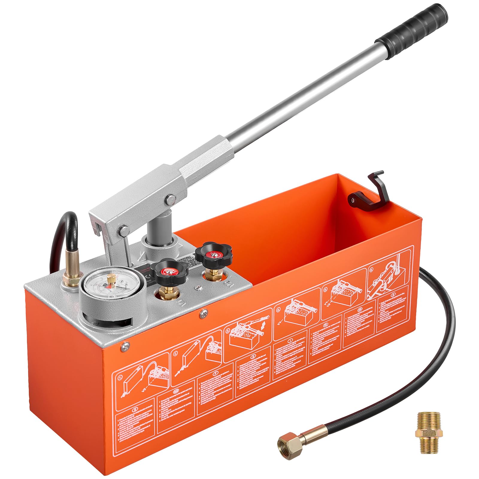 VEVOR Pompe Épreuve Manuelle 11,36 L Pompe Test Hydrostatique Double Valve