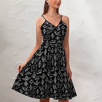 Amazon.com: Origami Crane Paper Womens Sling Midi Dresses V
