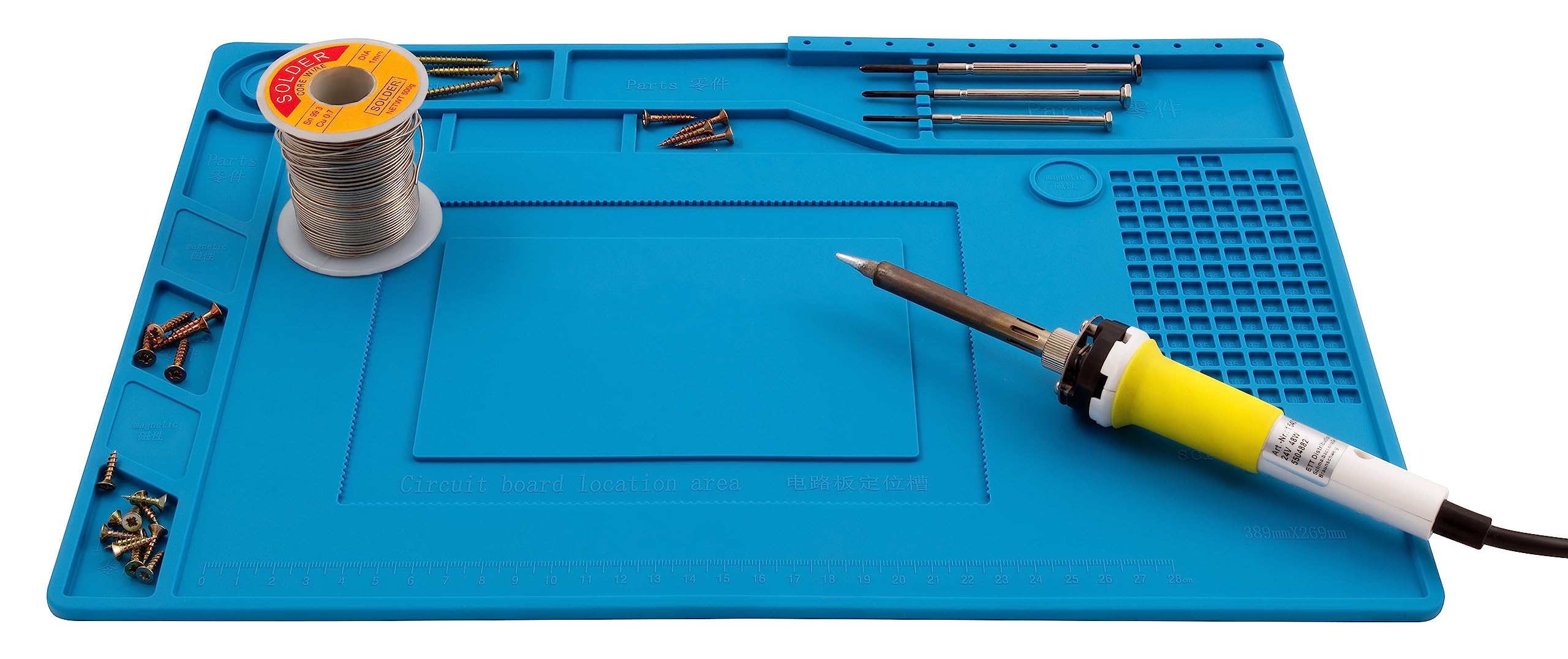 MC POWER - Tappetino per saldatura ESD in silicone | LM-16 | 45 x 30 cm, resistente al calore, antistatico