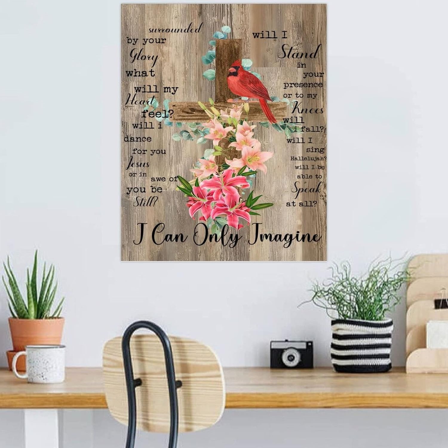 I Can Only Imagine Motivational Wall Décor Wooden Wall Signs 16x20 Inch Surrounded by Your Glory Rustic Wall Art Wood Plaque with Inspirational Quote Home Decor for Living Room Office