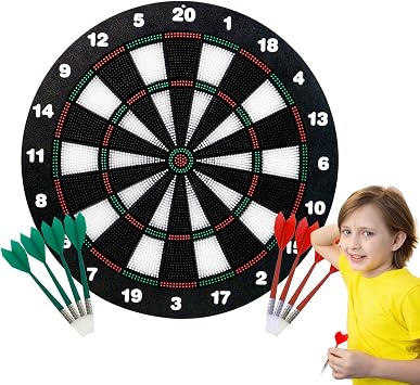 APEXDART Safe Soft Dartboard  42cm/16.5'' Set for Children and Adults with 8 Darts