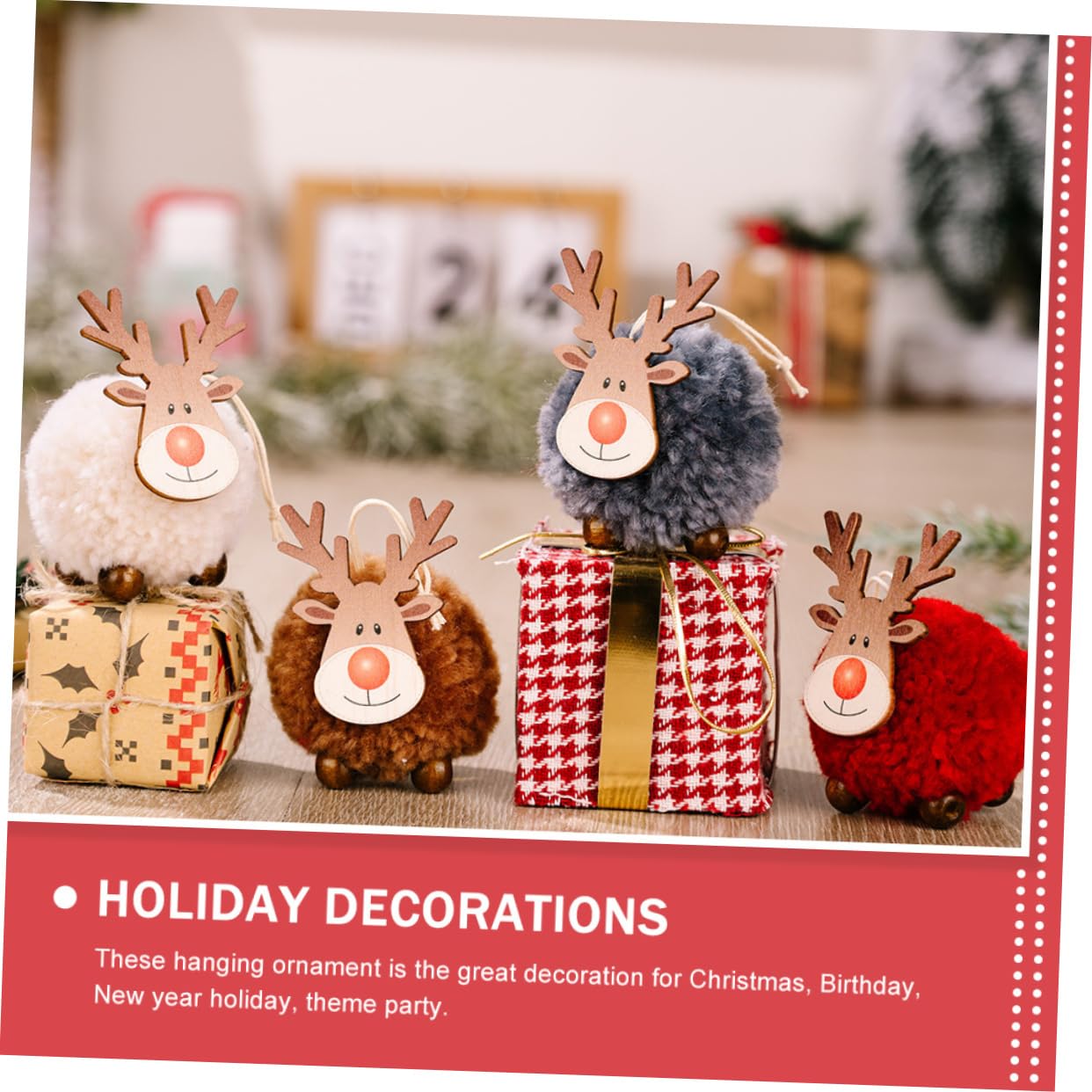 MAGICLULU 5 Sätze Weihnachtsbaum-anhänger Weihnachtsschmuck Girlande Christbaumanhänger Weihnachtsbaumanhänger Baum Hängende Ornamente Holzfilz Elch Weihnachtsdekoration Gefühlt 4 Stück * 5