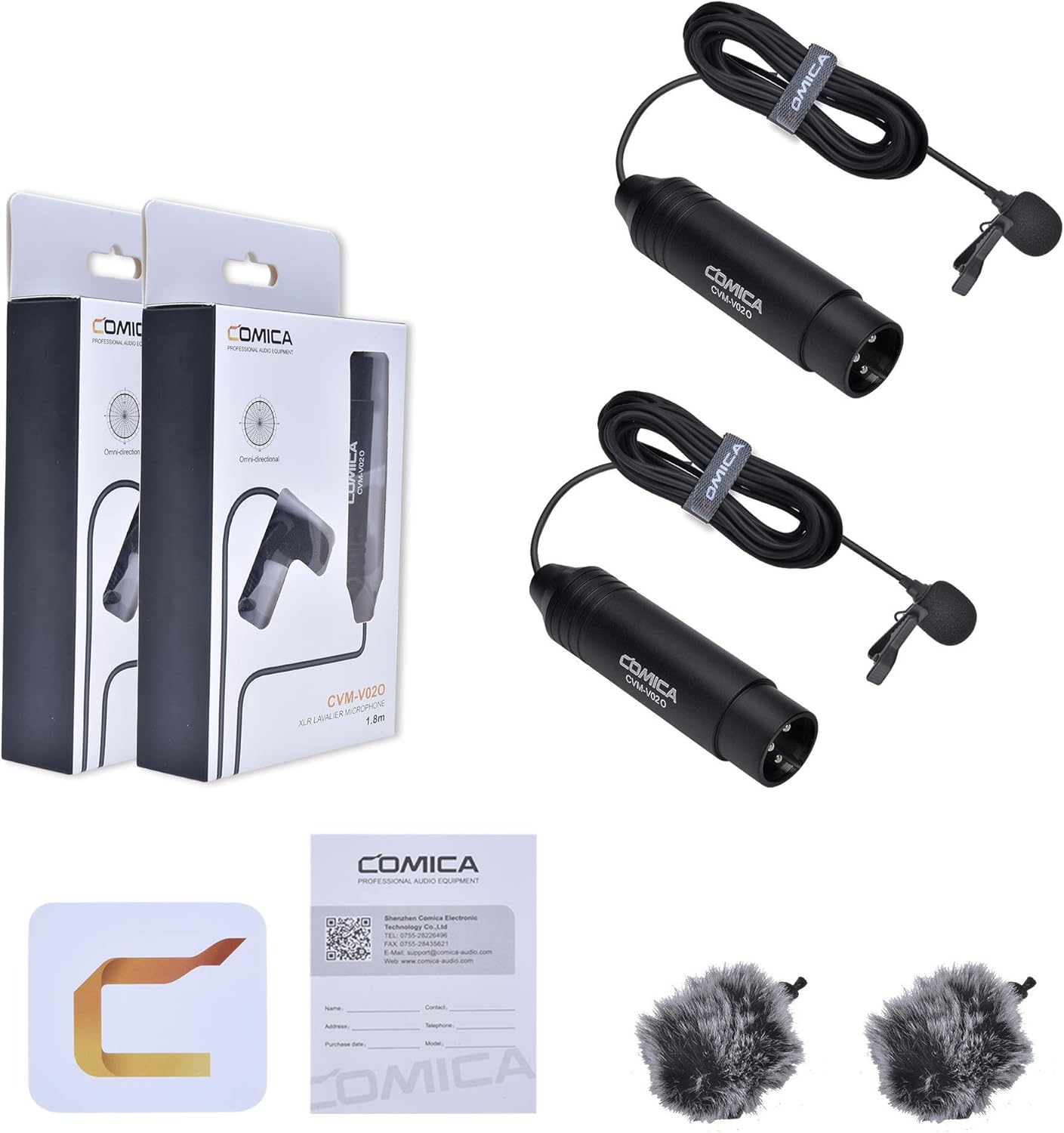 COMICA XLR 48V Phantom Power Lavalier Microphone,CVM-V02O 5.9fts Omni-Directional Lapel Mic for Canon Sony Panasonic Camcorders Zoom H4n H5 H6n Tascam DR-40 DR-60D/70D DR-100 Recorders 2 Pack - Image 7