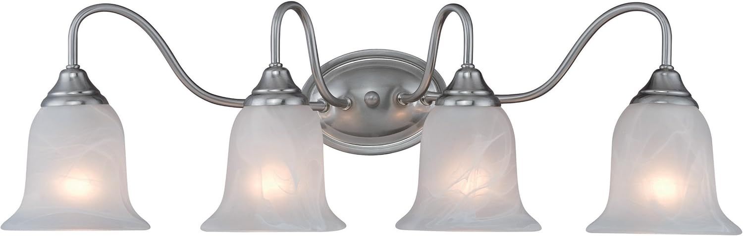 Hardware House H10-2469 Saturn 4-Light Bath or Wall Fixture, Satin Nickel