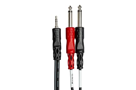 Hosa Stereo Interconnect Cable - 2 Meters & 3.5 mm TRS to Dual 1/4 TS Stereo Breakout Cable - 3 Feet