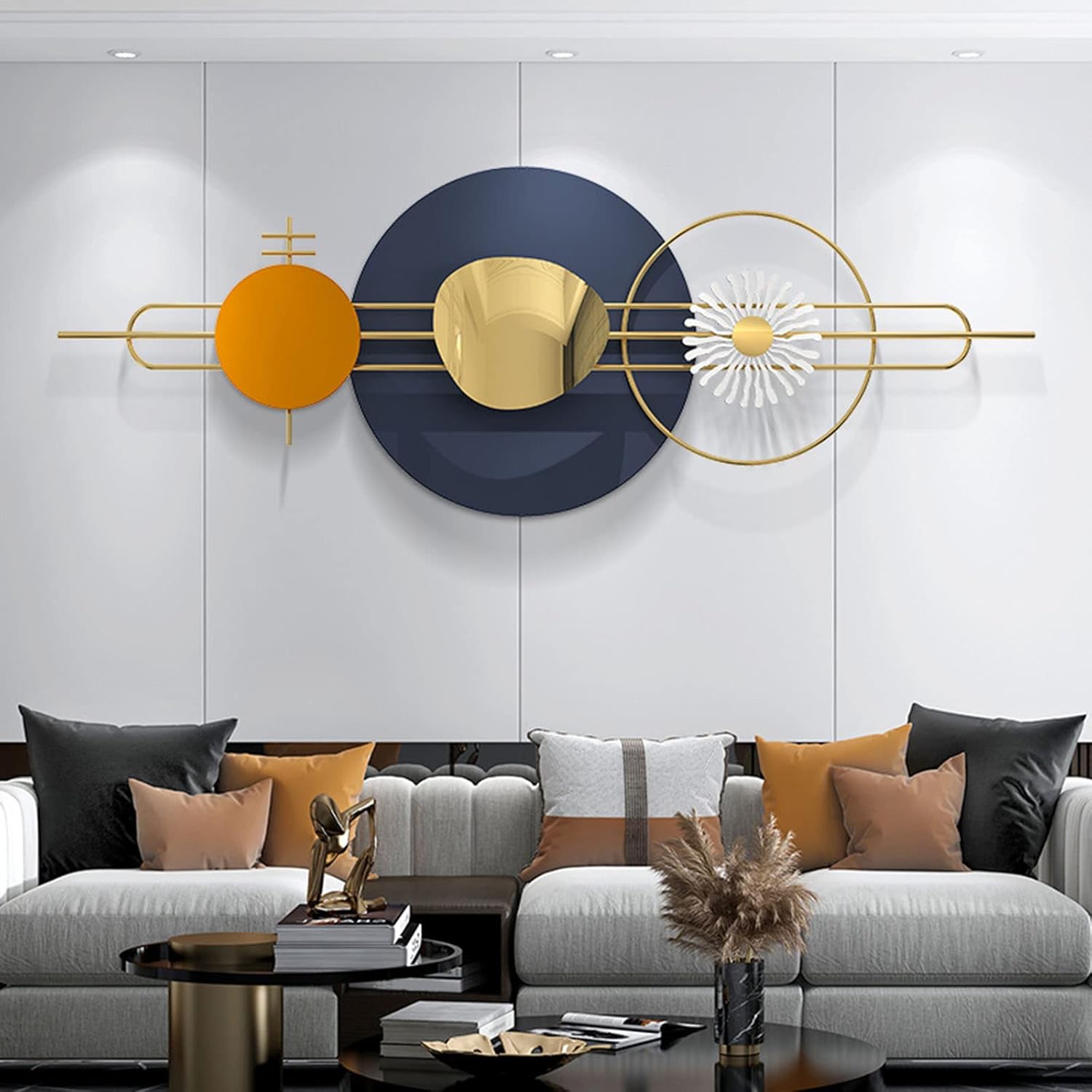 WHLONG Metal Wall Decor for Living Room, Handcrafted Metal