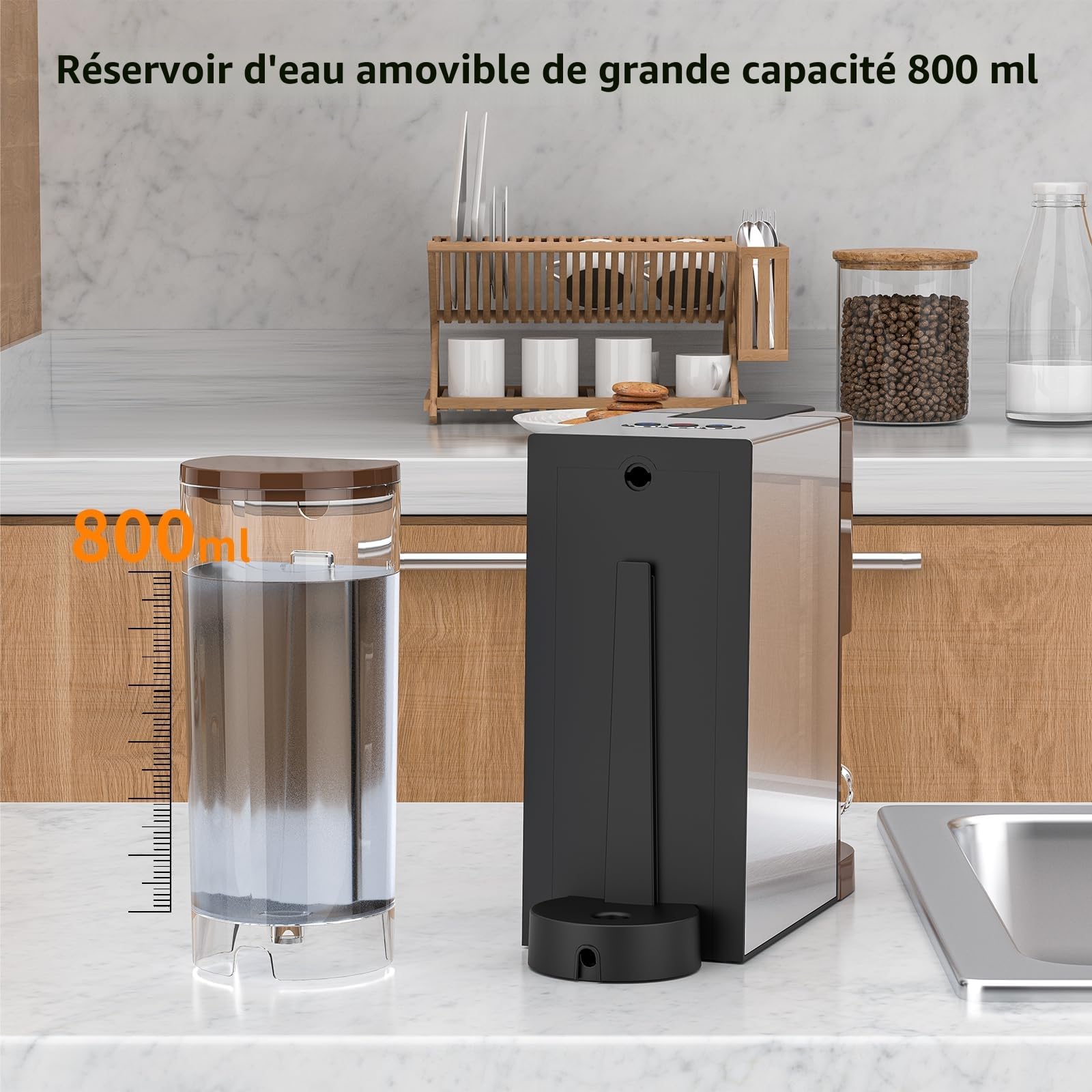 KOTLIE Machine à café 4 en 1 pour NES/DG/poudre de café/ESE (44 mm), 19 bar, 800 ml
