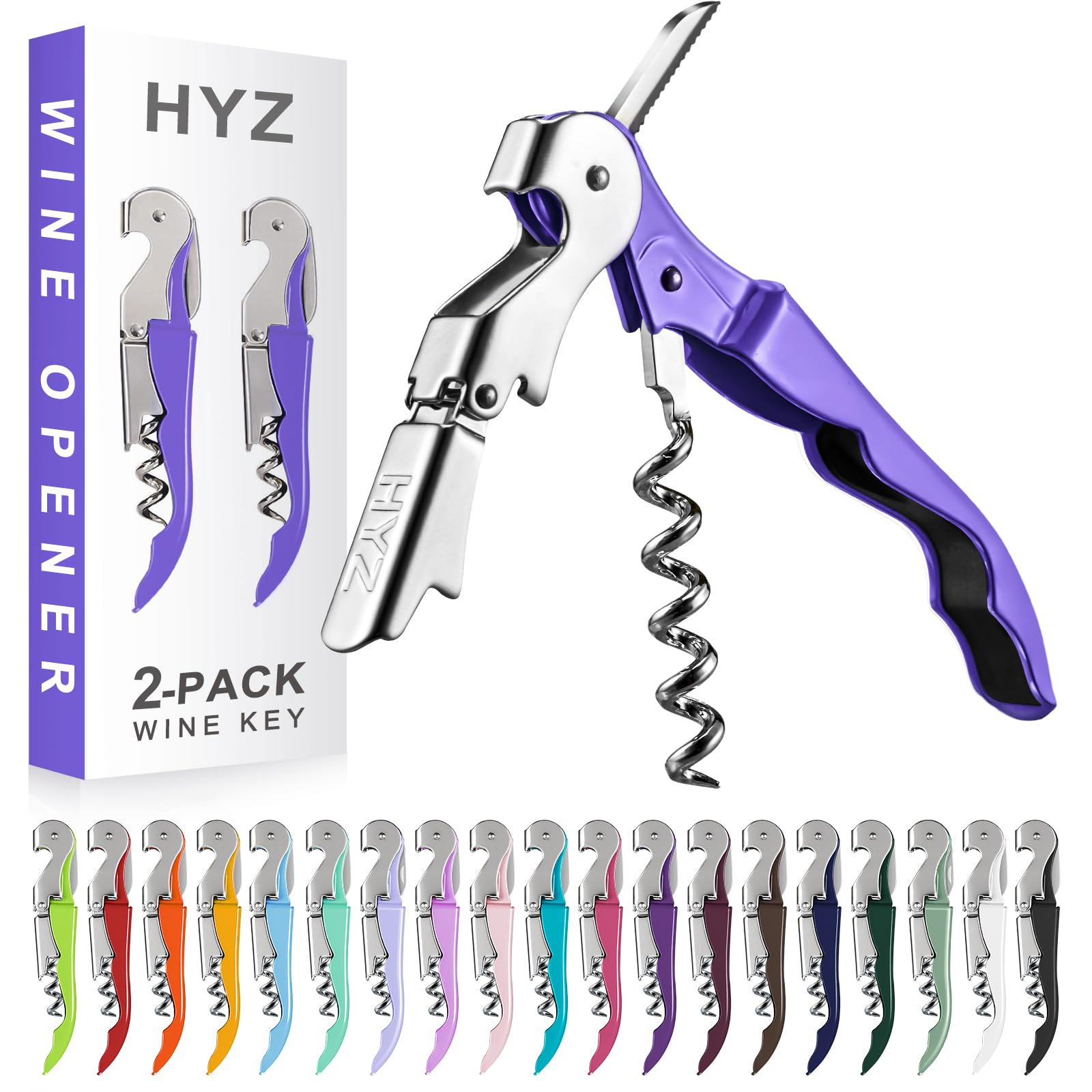 HYZ 2-Pack Wine Opener Waiter Corkscrew - bar tools and drinkware | Mubboo