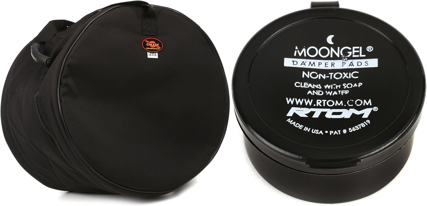 Humes & Berg Galaxy 14”x14” Floor Tom Bag and Moongel Blue Drum Damper Pad 6-Pack
