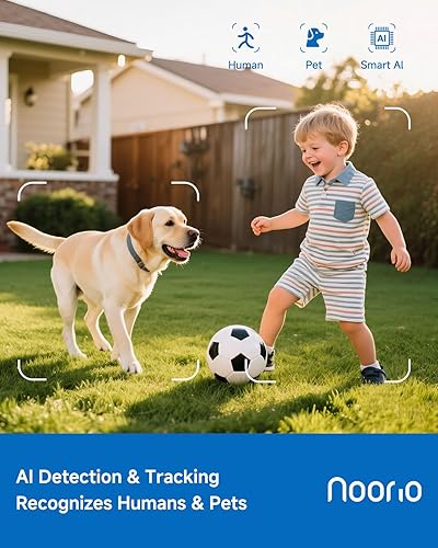 Miniatura 4 de Noorio Cámaras de seguridad inalámbricas magnéticas para exteriores, cámaras de interior alimentadas por batería de 1080P para seguridad del hogar,
