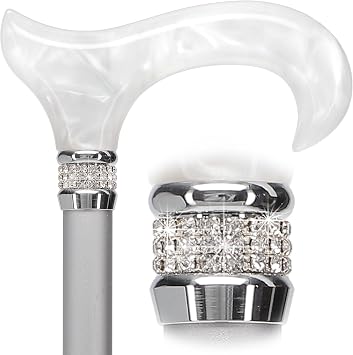 Pearlz Designer Adjustable Cane (Silver)
