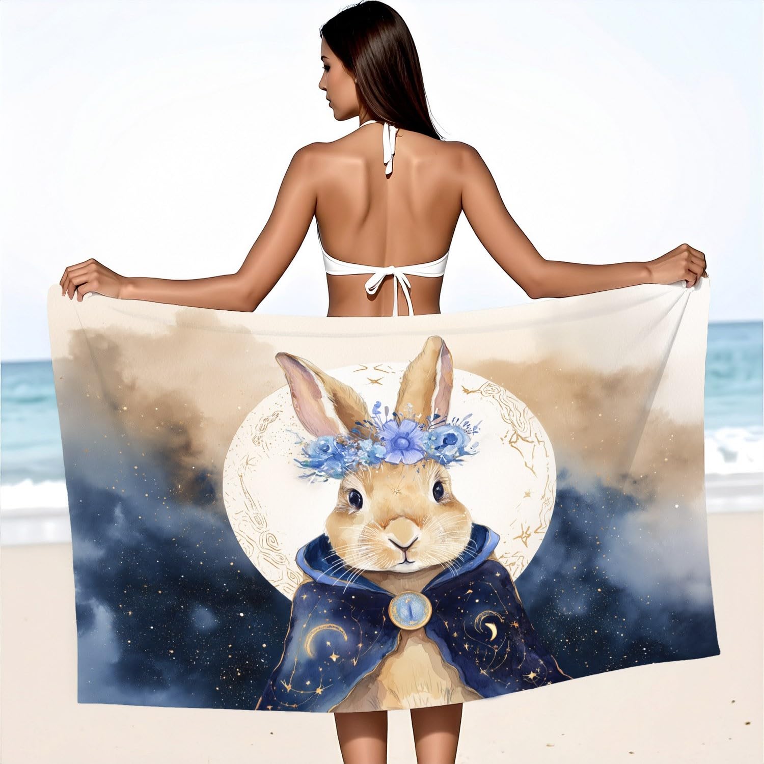 Générique Serviette de Plage Microfibre Nature Calm, Drap de Plage Lignes Rêveur Nature Champ Animaux Chat Séchage Rapide Anti Sable & Légère, Serviette de Bain 180 cm x 160 cm Accessoire