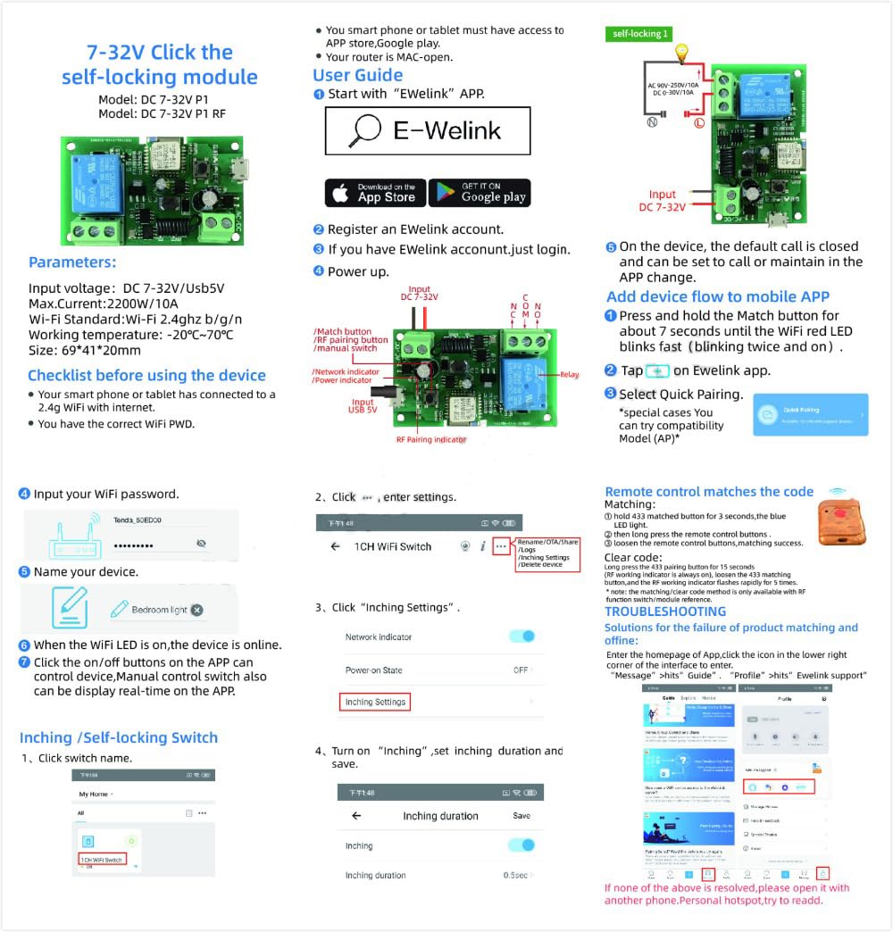 Detailed setup instructions for EWeLink app