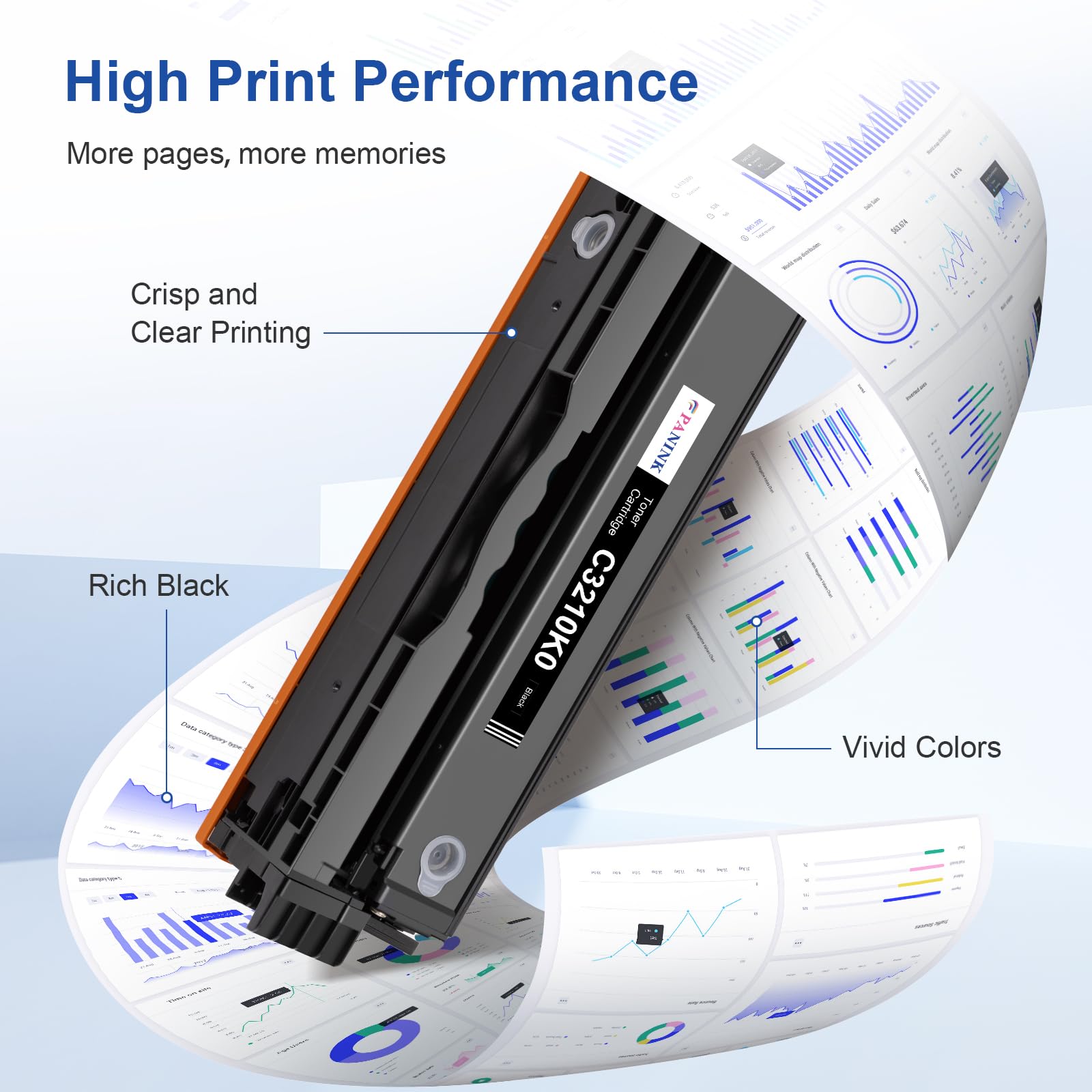 Lot de 4 cartouches de toner de rechange pour Lexmark C3210C0 C3210K0 C3210M0 C3210Y0 pour imprimante Lexmark C3224 C3326 C3426 MC3224 MC3326 MC3426 avec puce