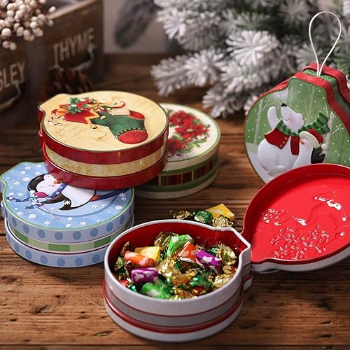 Miniatura 3 de Tema de Navidad latas vacías caja de caramelo caramelo Cookie regalo contenedor de almacenamiento Caja decorativa para fiesta de Navidad - Muñeco de
