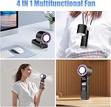 HUAJUN Ventilateur Portable à Main,Mini Ventilateur Turbo Réglable en Vitesse(de 1 à 100),Batterie de 4000mAh avec Corps en Métal,Affichage Numérique,pour Maison, le Bureau,Voyage,Extérieur - 6