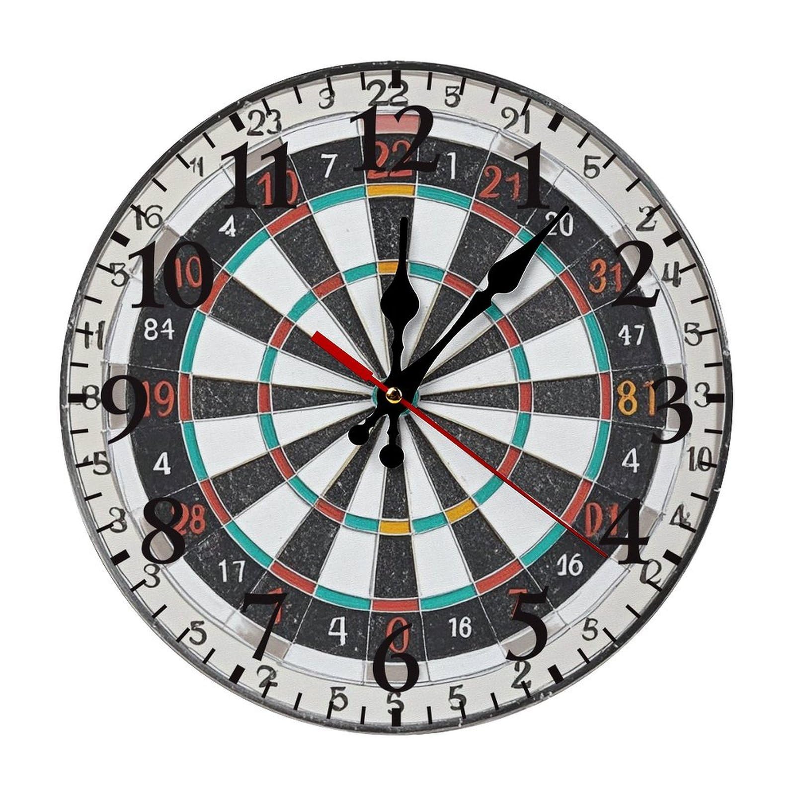 Horloge murale pour cuisine et salon ronde noire 30 cm à piles