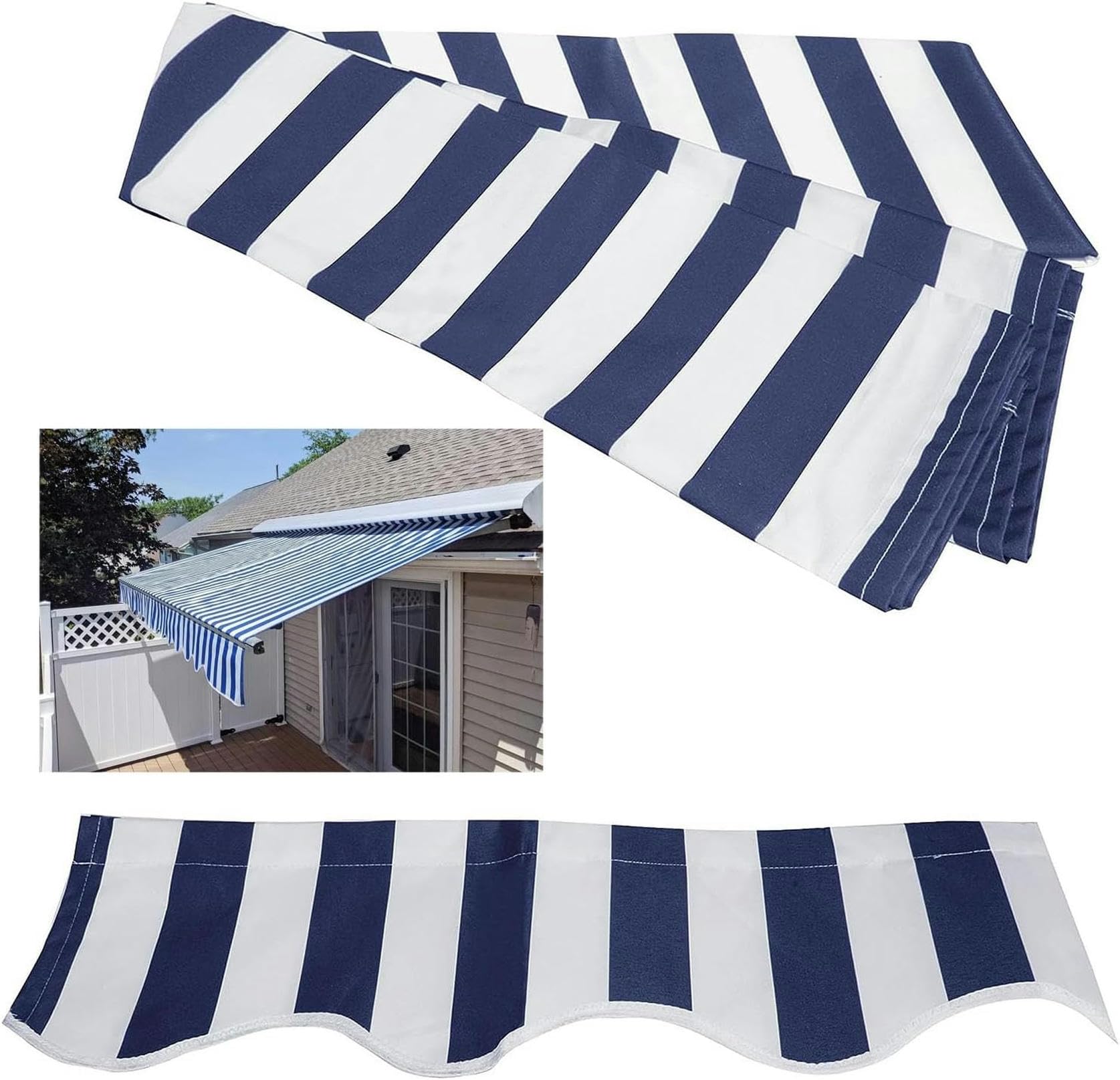 Toile d'auvent pour terrasse en polyester imperméable sans cadre