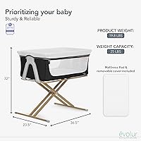 Vista 3 de Evolur Orabelle Moisés de noche – Moisés de viaje ajustable, plegable y ligero para bebé