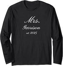 Mrs. Garrison 2025 Wedding Engagement 1000 Name Collection" Long Sleeve T-Shirt