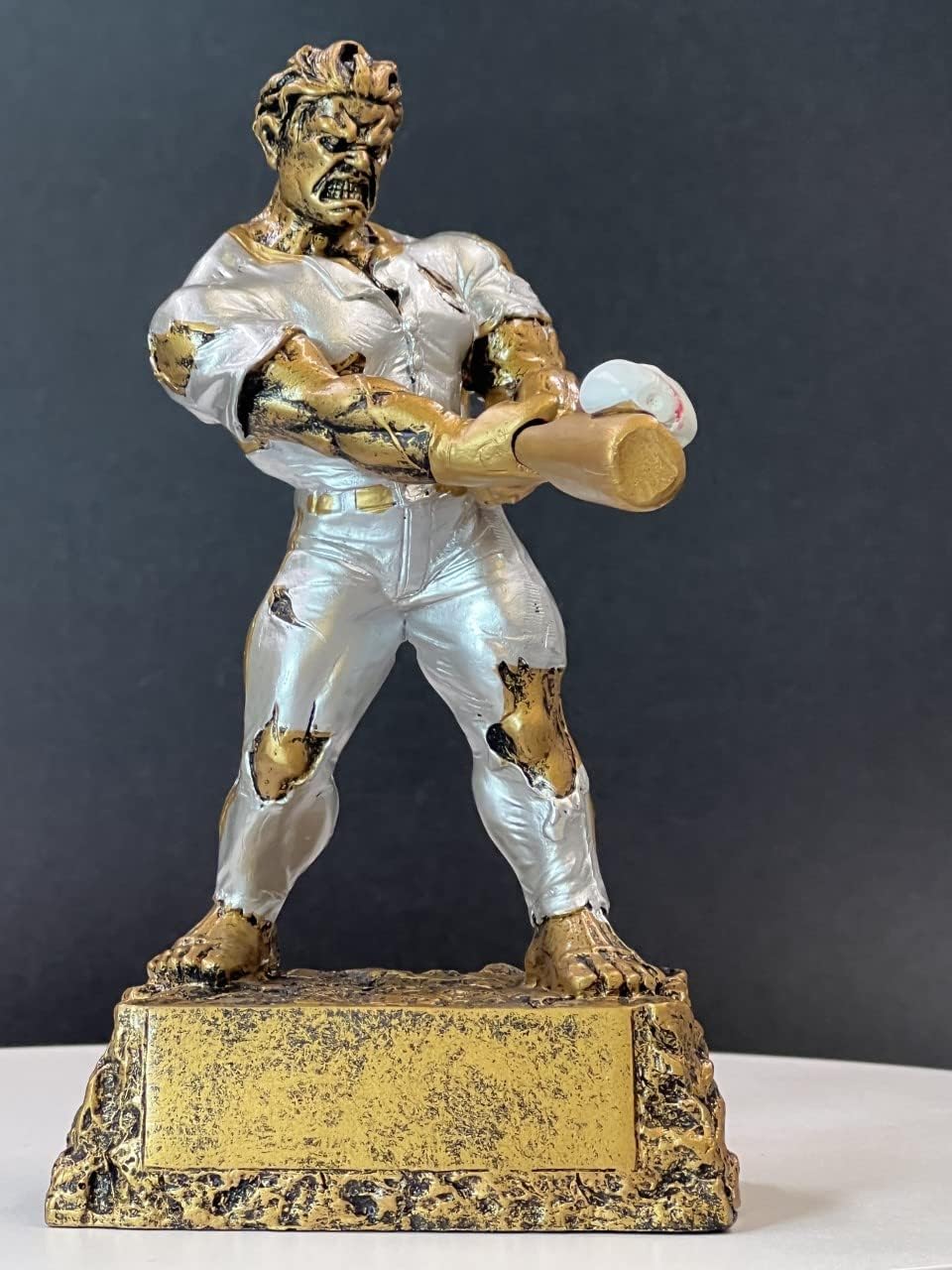 K2AWARDS Monster Baseball Trophy - 6.75 inch Action Baseball Trophy with Custom Plate