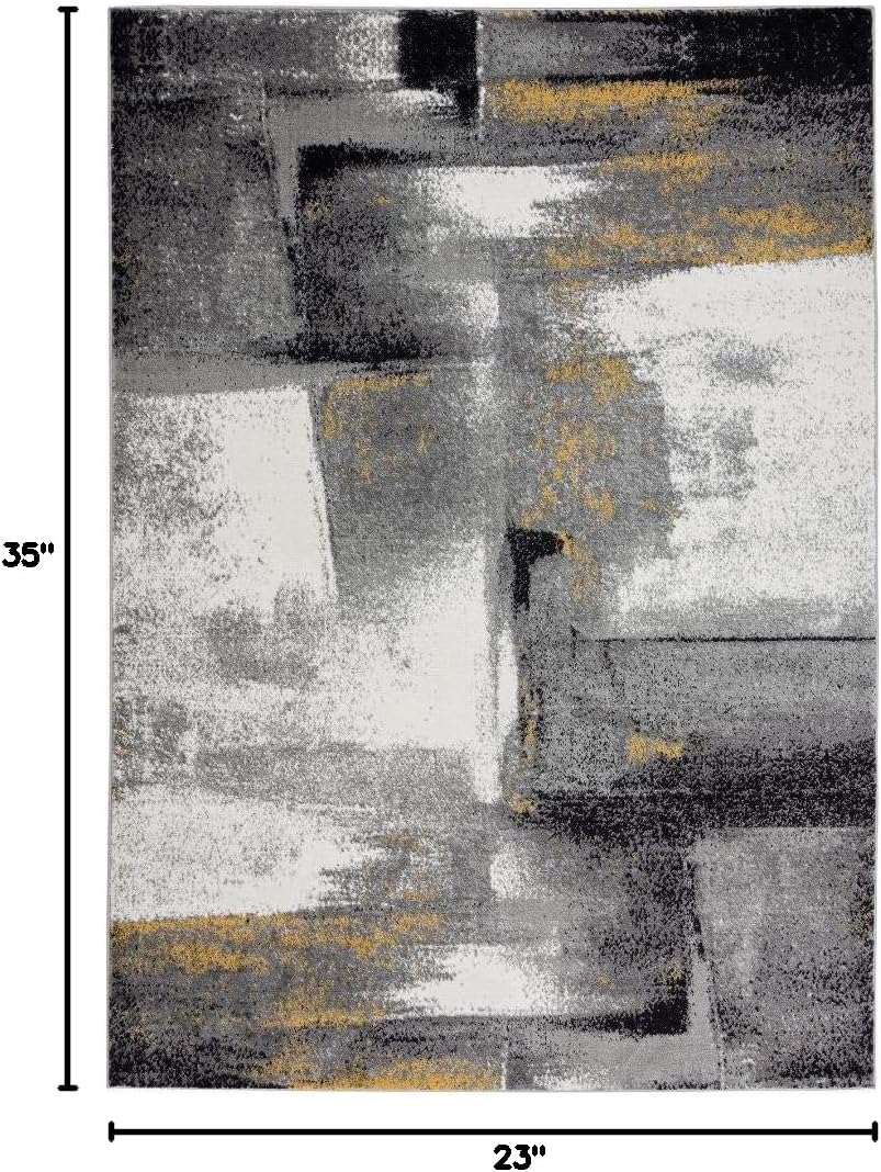 LUXE WEAVERS Lagos Collection 7558 Grey 2x3 Abstract Area Rug