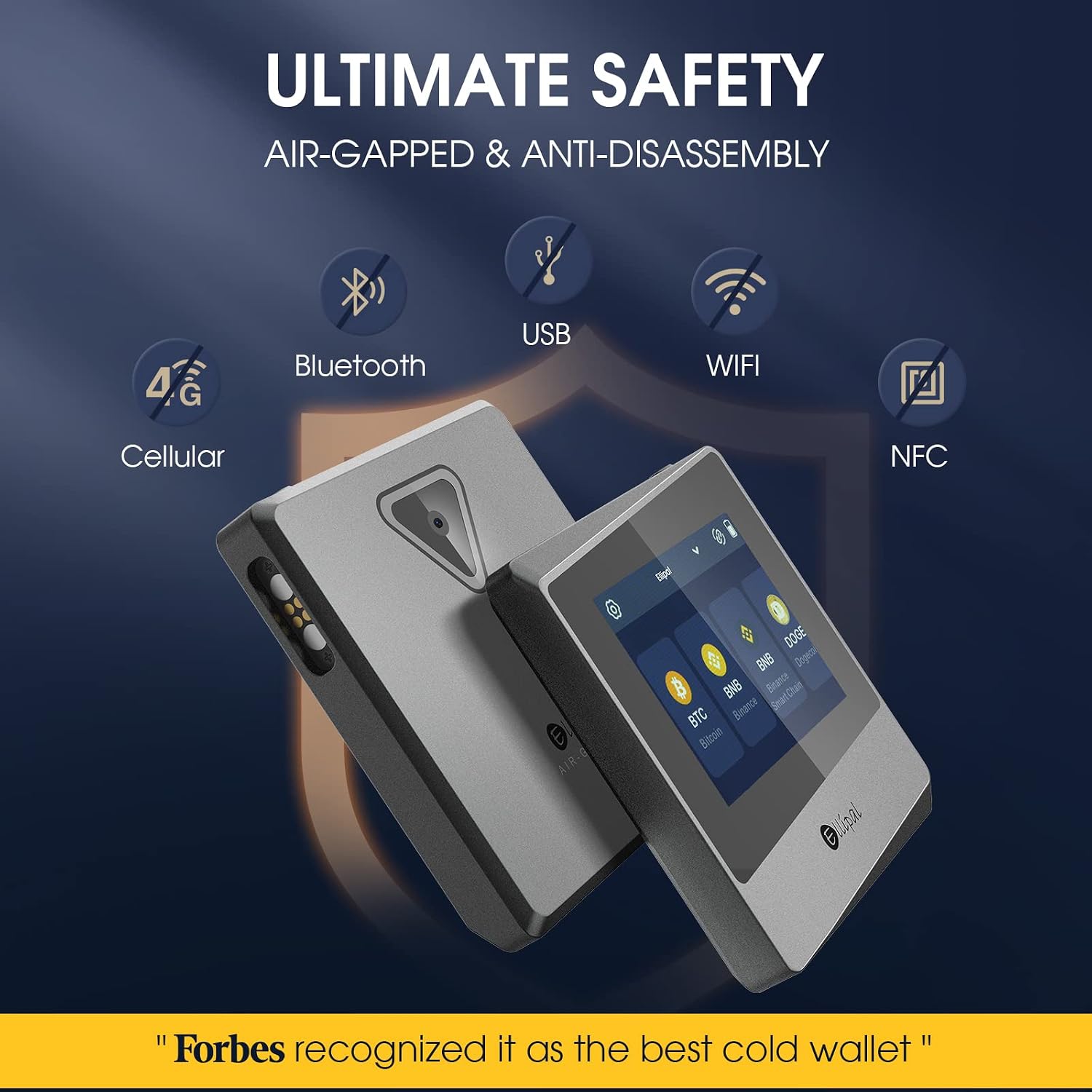 ELLIPAL Hardware Wallet, Air-gapped & Internet Isolated Security Crypto Wallet Titan Mini, 10000 coins &Token, Anti-Disassemble &Tamper Cold Wallet, Cold Storage for BTC / XRP / ETH / XLM / USDT / LTC