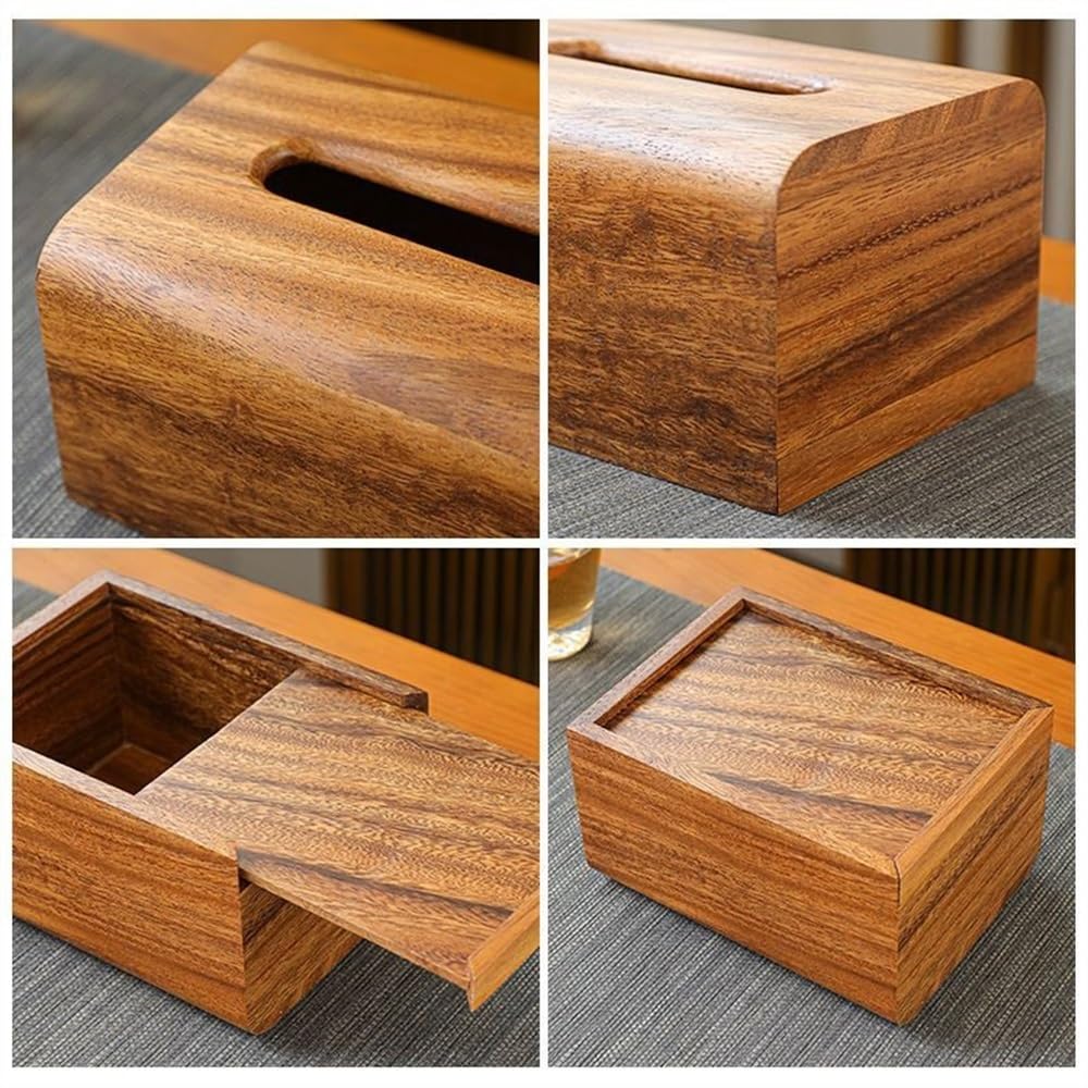 Distributeur de mouchoirs rectangulaire Multifonctionnel en Bois(L)