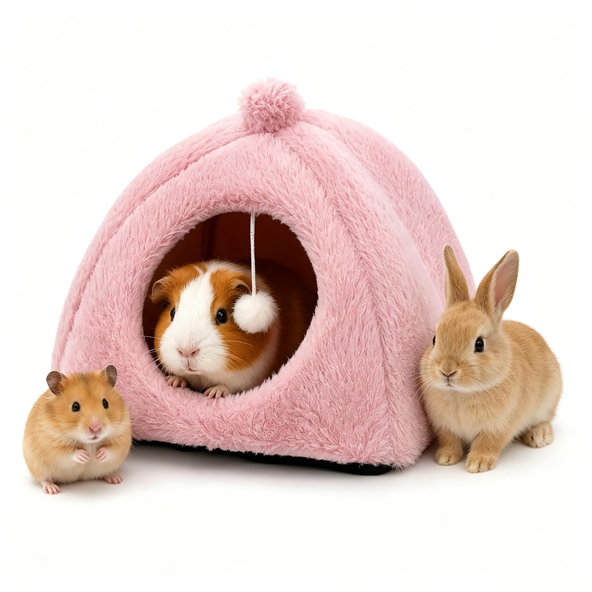 Pdyay Guinea Pigs Bed House, Hamsters Hideout Cozy Small Rabbit Hideaway with Removable Pad for Hedgehogs Ferrets and Small Pets Rest,Sleeping