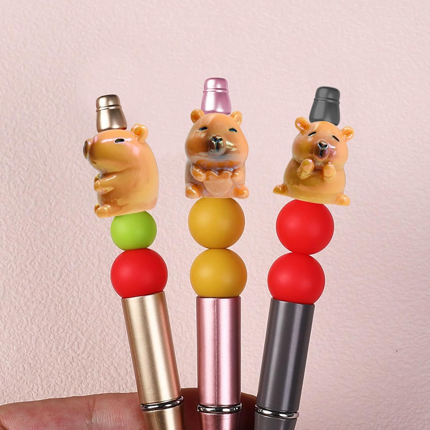 12Pcs 3D Capybara Acrylic Focal Beads for Beadable Pens Cute Animal Spacer Craft Beads for DIY Craft Beadable Pens Bracelet Necklace Earrings Keychain Jewelry Making(6 Design) - Image 4