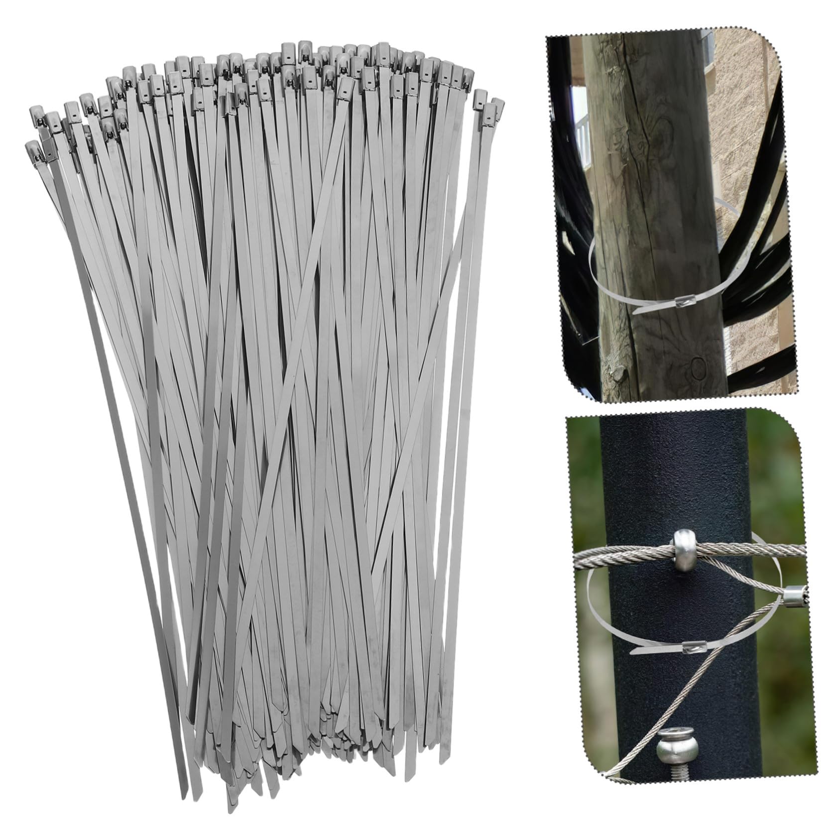 200 Pezzi Di Fascette Stringicavo In Acciaio Pesante Fascette Stringicavo Multifunzionali