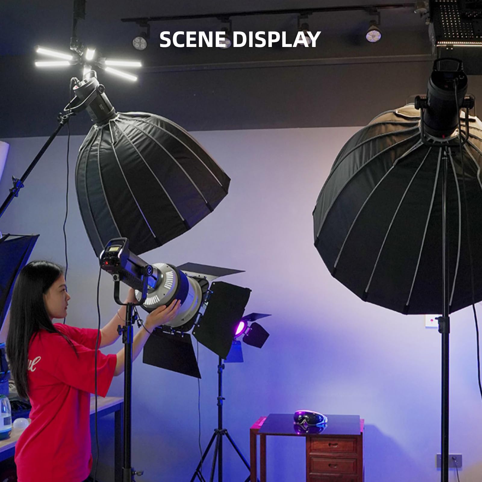 Jemora F10 6 Zoll Fresnel-Linse Bowens Mount 10°- 45°Optischer Fokussierungsadapter 10-Fach Heller mit Abnehmbarer 4-flügeliger Scheunentür für Studio-Kontinuierliches Lichtformungswerkzeug
