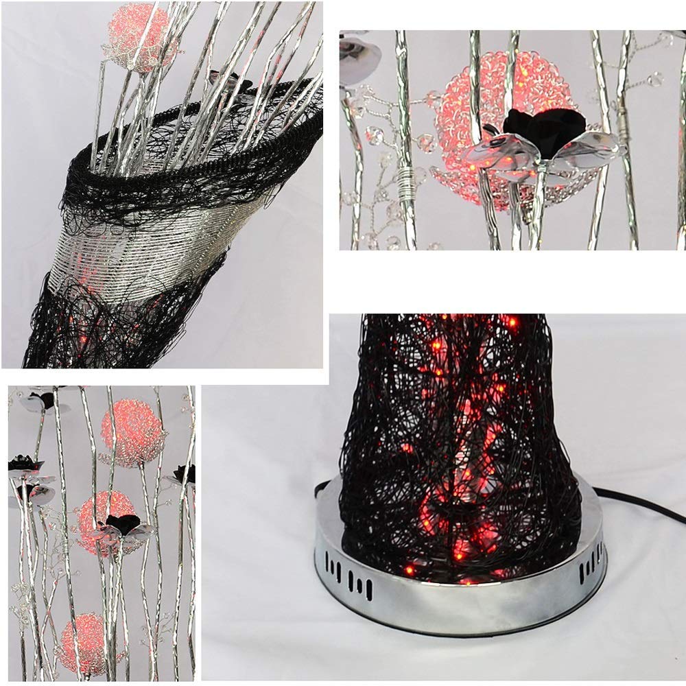 ブラックメタル和柄スタンドランプ Simple Designs 19 in. Bronson Antique Style Black Industrial Iron