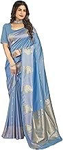 AMIRAT Women's Soft Silk Banarasi saree With Gold Pure zari weaving With blouse peice
