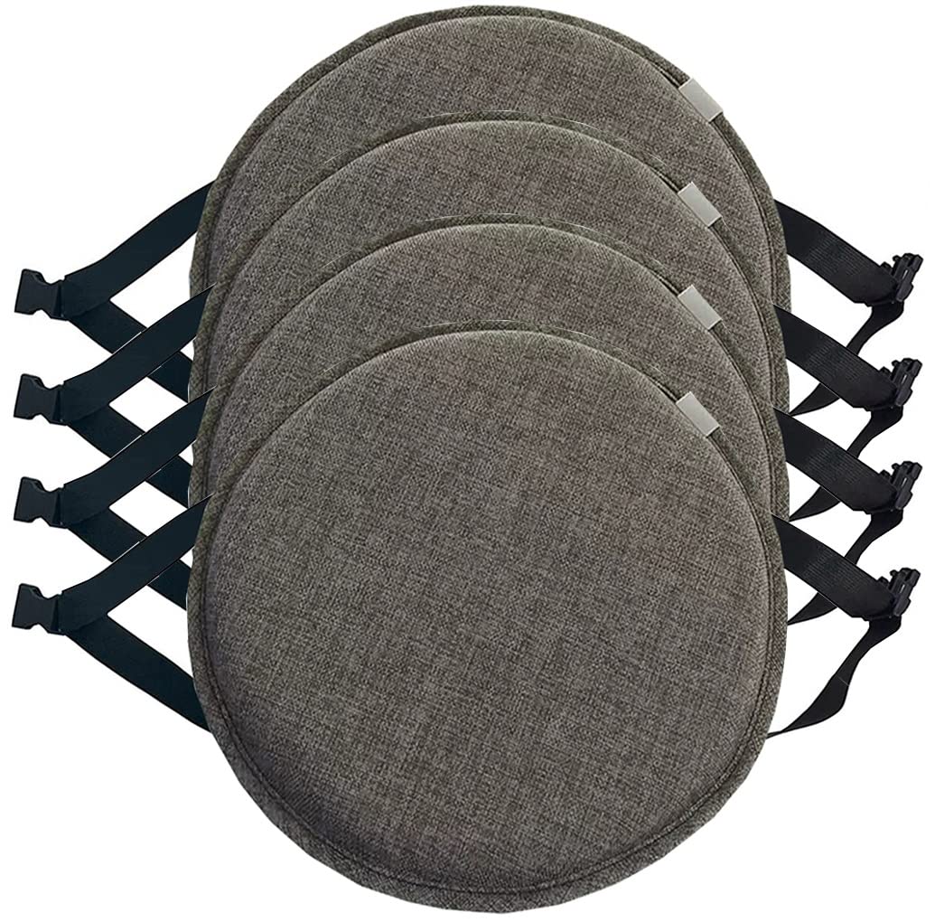 Cuscini rotondi con laccetti per sgabelli da bar, cuscini antiscivolo per sedie da cucina e sala da pranzo, 30/33/35/40/45 cm, disponibili in confezione da 1/2/4 pezzi, accessorio ideale per la