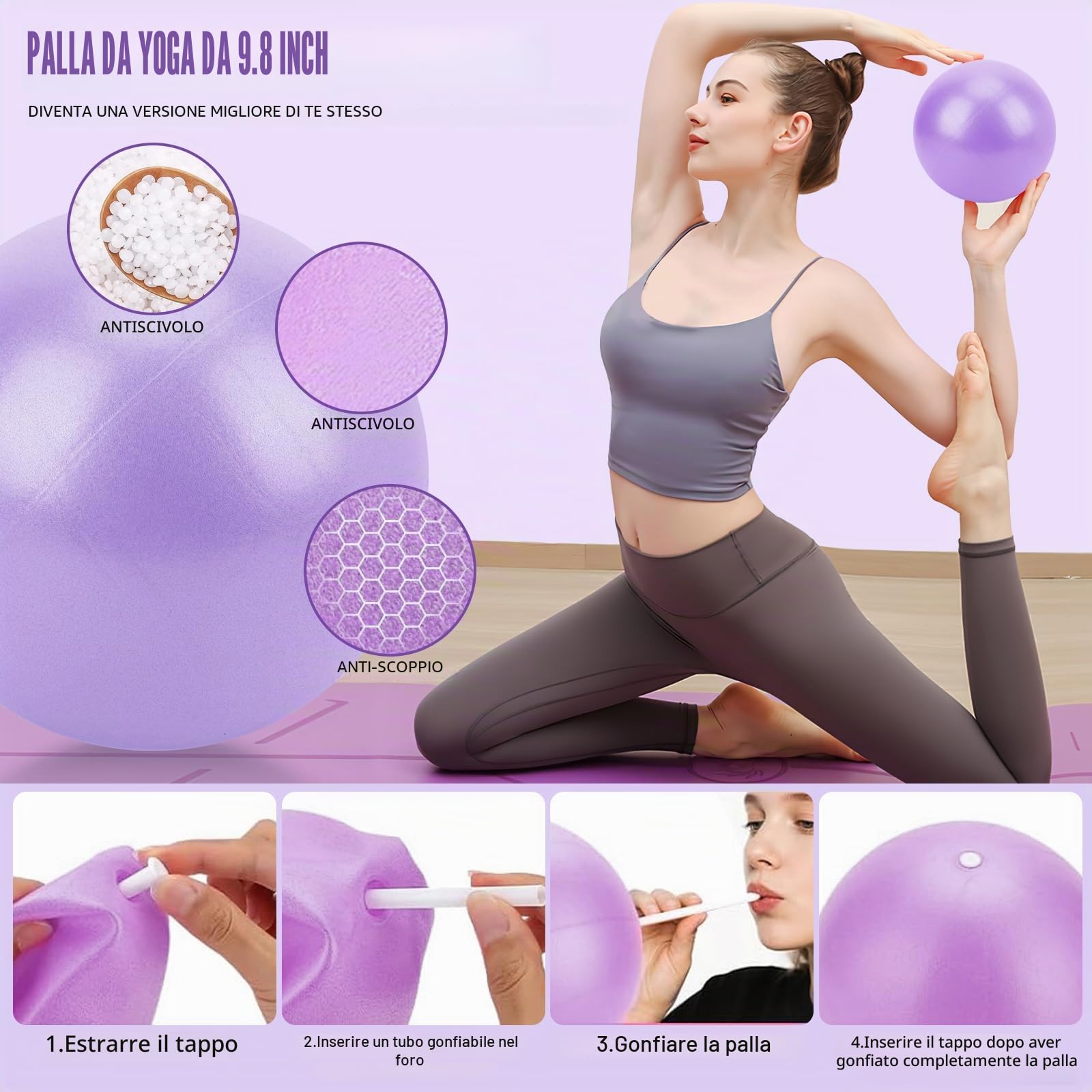 Set di anelli da pilates – Pilates Essential Kit con 32 cm Magic Circle, Pilates Ball, Pilates Bänder, Sliding Disks & Training Poster ecc., Attrezzature per il fitness per la casa, accessori